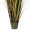 55" Artificial Green Grass & Natural Reeds in Iron Pot